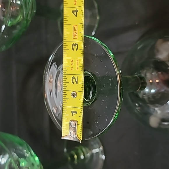 Bobby Flay Hand-Blown Etched Margarita Glasses GREEN SET Of 3 EUC - Picture 6 of 10